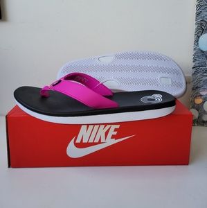 Nike Bella Kai Thong Flip Flop / Sandal Black White Pink BRAND NEW #A03622-007